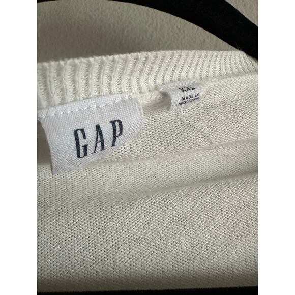 GAP White Cotton Cardigan XXL – Button Front Classic Knit Sweater Basic Layering - Picture 4 of 7